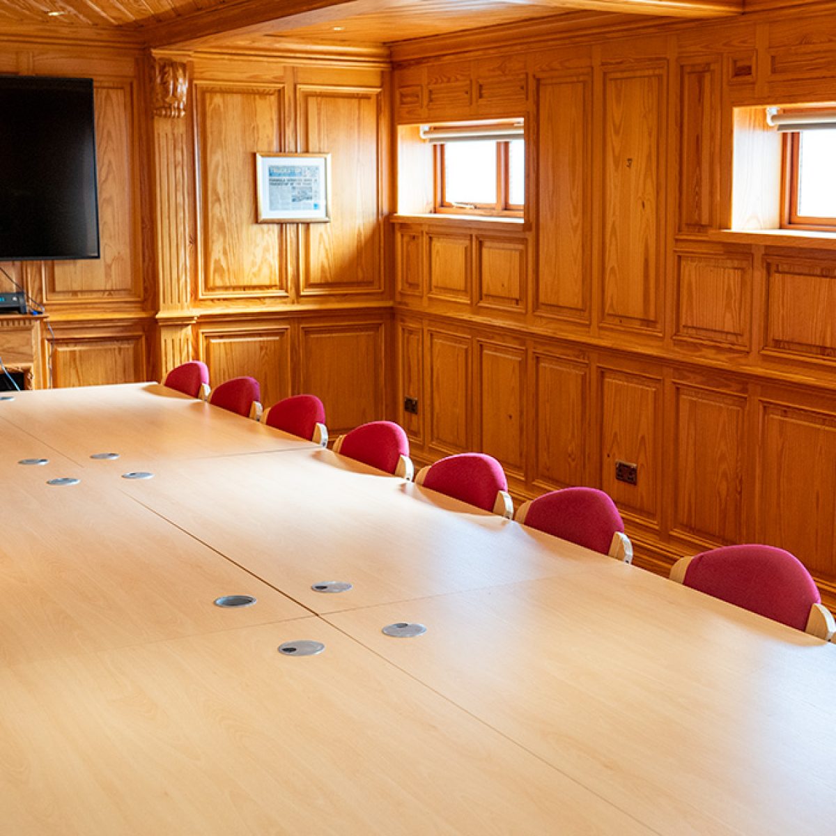 Boardroom Empty Table Room Shot